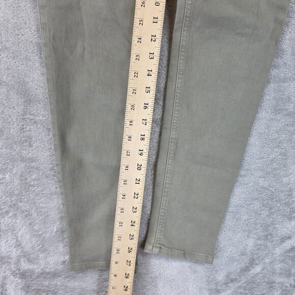 Zara Z1975 Basic Jeans Womens 4 Olive Green Mid Rise Skinny Fit Stretch Denim - Picture 7 of 14
